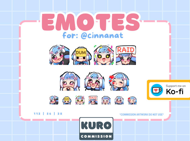 Custom Emotes done by @Kurorrro